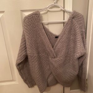Grey twist sweater